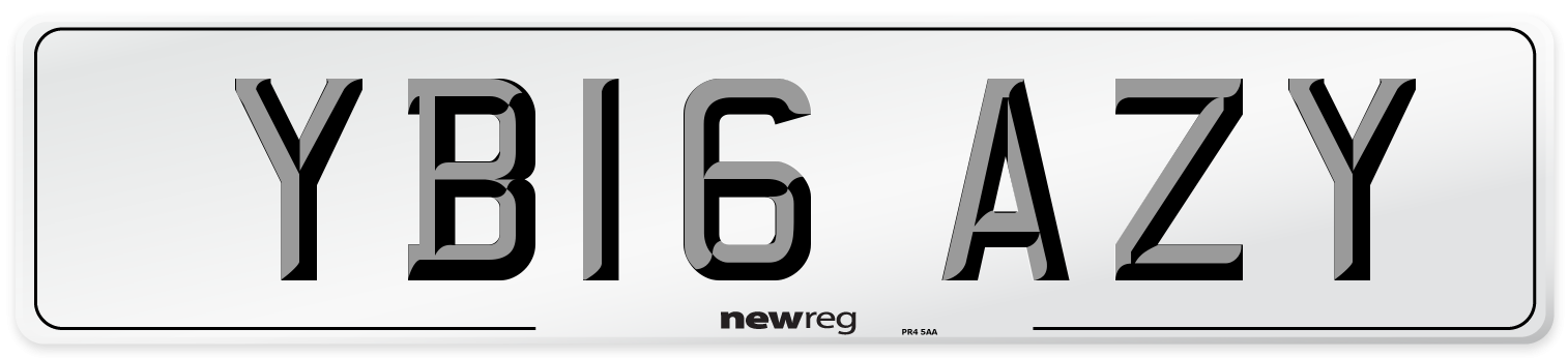 YB16 AZY Number Plate from New Reg